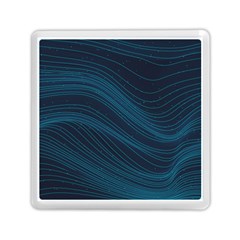 Abstract Glowing Blue Wave Lines Pattern With Particles Elements Dark Background Memory Card Reader (square) by Wegoenart