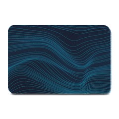 Abstract Glowing Blue Wave Lines Pattern With Particles Elements Dark Background Plate Mats by Wegoenart