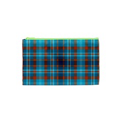 Tartan Scotland Seamless Plaid Pattern Vintage Check Color Square Geometric Texture Cosmetic Bag (xs) by Wegoenart