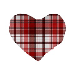 Red Abstract Check Textile Seamless Pattern Standard 16  Premium Flano Heart Shape Cushions by Wegoenart