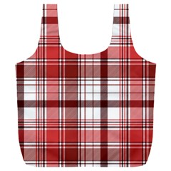 Red Abstract Check Textile Seamless Pattern Full Print Recycle Bag (xxl) by Wegoenart