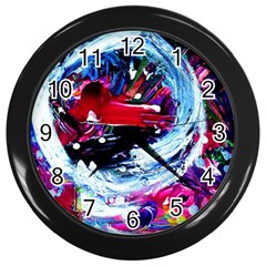 Red Airplane 1 1 Wall Clock (black) by bestdesignintheworld