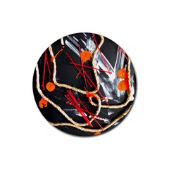 Collage 1 1 Rubber Round Coaster (4 Pack) 