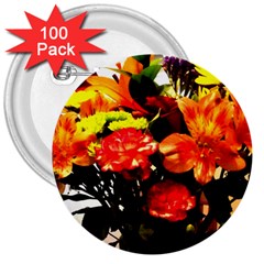 Flowers In A Vase 1 2 3  Buttons (100 Pack)  by bestdesignintheworld