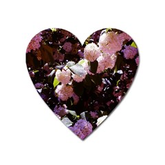 Purple Snowballs Heart Magnet by okhismakingart