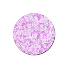 Pink Hentai  Rubber Round Coaster (4 Pack)  by thethiiird
