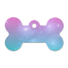 Pastel Goth Galaxy  Dog Tag Bone (one Side) by thethiiird