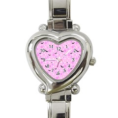 Spooky Pastel Goth  Heart Italian Charm Watch by thethiiird