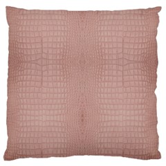 Pink Alligator Print Large Flano Cushion Case (one Side) by LoolyElzayat