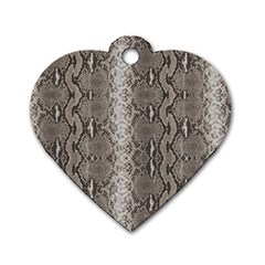 Python Snakeskin Print Dog Tag Heart (two Sides)