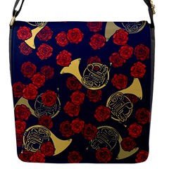 Roses French Horn  Flap Closure Messenger Bag (s)