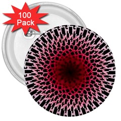 Gradient Spirograph 3  Buttons (100 Pack)  by JayneandApollo