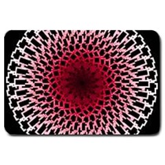 Gradient Spirograph Large Doormat  by JayneandApollo