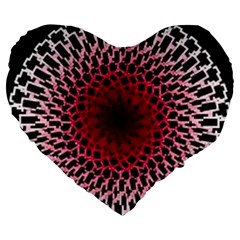 Gradient Spirograph Large 19  Premium Flano Heart Shape Cushions by JayneandApollo