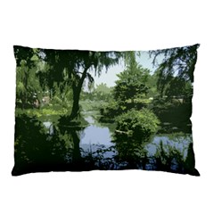 Away From The City Cutout Painted Pillow Case by SeeChicago