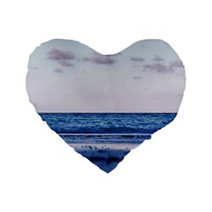 Pink Ocean Hues Standard 16  Premium Flano Heart Shape Cushions