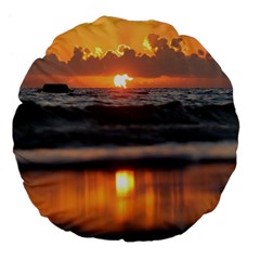 Ocean Sunrise Large 18  Premium Flano Round Cushions by TheLazyPineapple