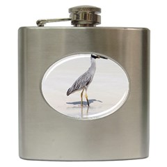 Beach Heron Bird Hip Flask (6 Oz) by TheLazyPineapple