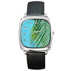 Tropical Palm Square Metal Watch by TheLazyPineapple