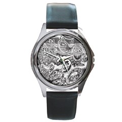 Pebbels In The Pond Round Metal Watch by ScottFreeArt