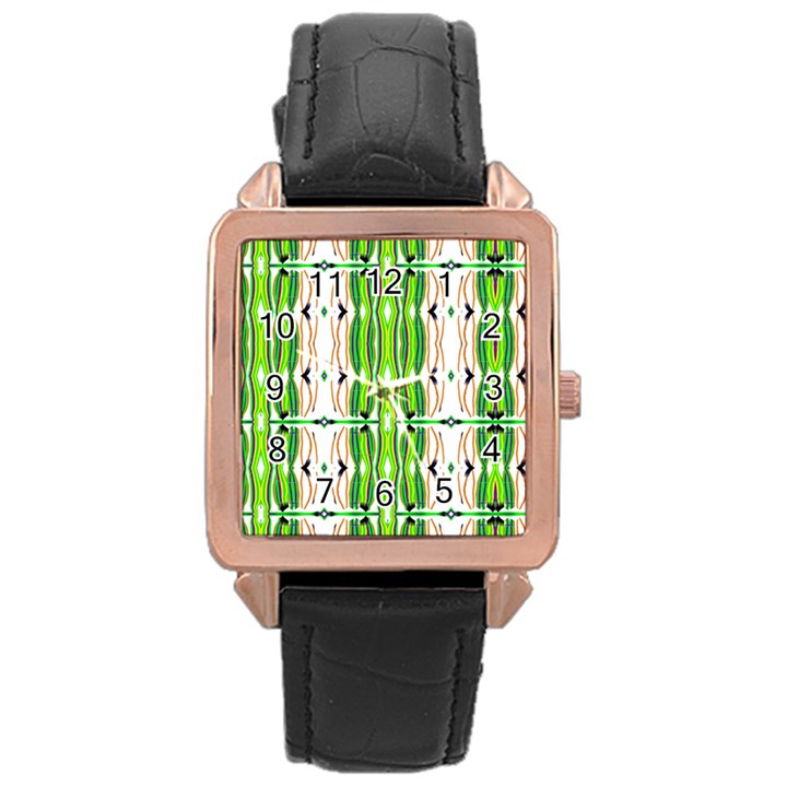 Cocoon Print Rose Gold Leather Watch 