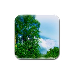 Airbrushed Sky Rubber Square Coaster (4 Pack)  by Fractalsandkaleidoscopes