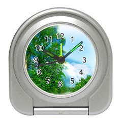 Airbrushed Sky Travel Alarm Clock by Fractalsandkaleidoscopes