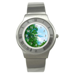 Airbrushed Sky Stainless Steel Watch by Fractalsandkaleidoscopes