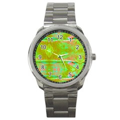 Tank Yellow  #scottfreeart N Green Purple Img 1589 Sport Metal Watch by ScottFreeArt