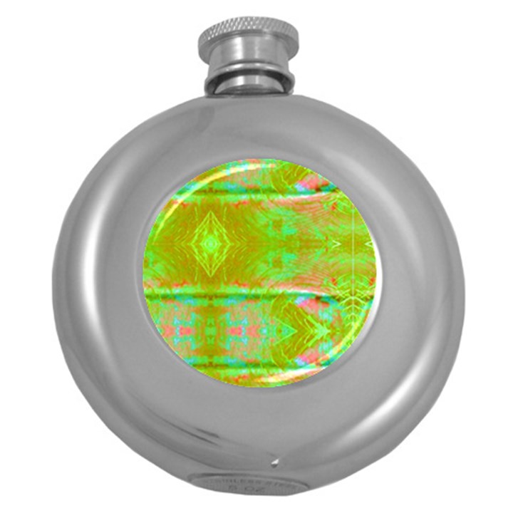 Tank Yellow  #Scottfreeart N Green Purple Img 1589 Round Hip Flask (5 oz)