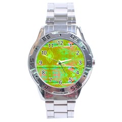 Tank Yellow  #scottfreeart N Green Purple Img 1589 Stainless Steel Analogue Watch by ScottFreeArt