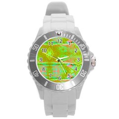 Tank Yellow  #scottfreeart N Green Purple Img 1589 Round Plastic Sport Watch (l) by ScottFreeArt