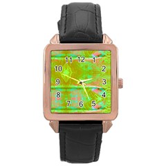 Tank Yellow  #scottfreeart N Green Purple Img 1589 Rose Gold Leather Watch  by ScottFreeArt