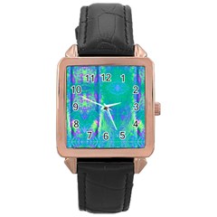 Tank Blue  #scottfreear T= N Green Purple Img 1589 Rose Gold Leather Watch  by ScottFreeArt