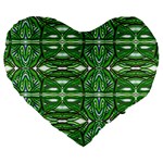 My Paint My Pallet Brocade Green SCARABS Large 19  Premium Flano Heart Shape Cushions Front