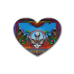 Grateful Dead Wallpapers Rubber Coaster (heart)  by Sapixe