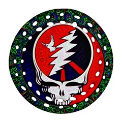 Grateful Dead Round Filigree Ornament (two Sides) by Sapixe