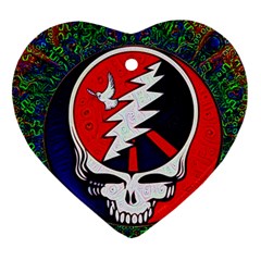 Grateful Dead Heart Ornament (two Sides) by Sapixe