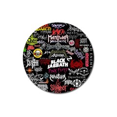 Metal Bands College Magnet 3  (round)