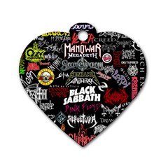 Metal Bands College Dog Tag Heart (one Side)