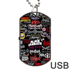 Metal Bands College Dog Tag Usb Flash (two Sides)