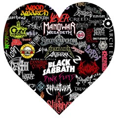 Metal Bands College Wooden Puzzle Heart by Sudhe