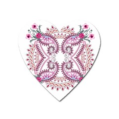 Pink Flower Cartoon Heart Magnet