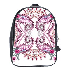 Pink Flower Cartoon School Bag (XL)