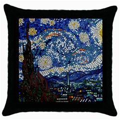 Mosaic Art Vincent Van Gogh s Starry Night Throw Pillow Case (Black)