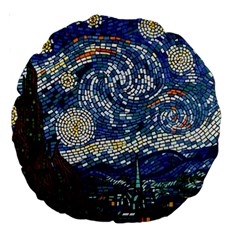 Mosaic Art Vincent Van Gogh s Starry Night Large 18  Premium Round Cushions