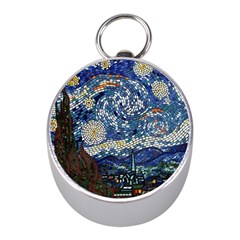 Mosaic Art Vincent Van Gogh s Starry Night Mini Silver Compasses