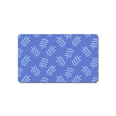 Leaves Ferns Blue Pattern Magnet (name Card) by Vaneshart