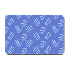 Leaves Ferns Blue Pattern Small Doormat 