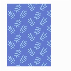 Leaves Ferns Blue Pattern Large Garden Flag (two Sides) by Vaneshart